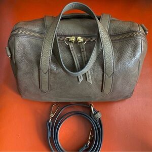 Fossil Sydney Satchel Original Handbag Crossbody Mushroom Taupe Leather